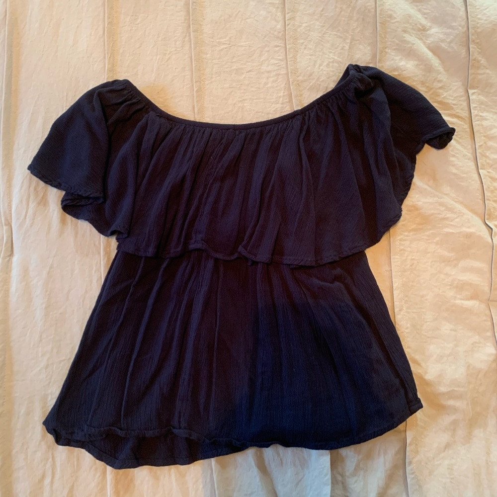 Blue off the shoulder top